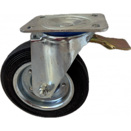 Roata pivotanta 200X50, tabla 4 mm, cu frana, 200kg